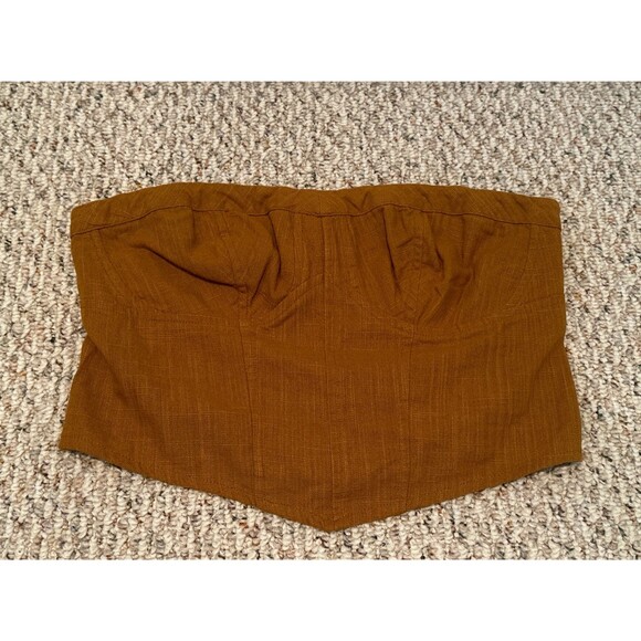 Free People Womens Size S Leilani Tube Cropped Top Size S Brown/Tan NWT $58 - Picture 2 of 4